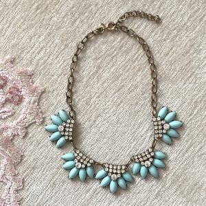 JCrew Turquoise & Gold Statement Necklace